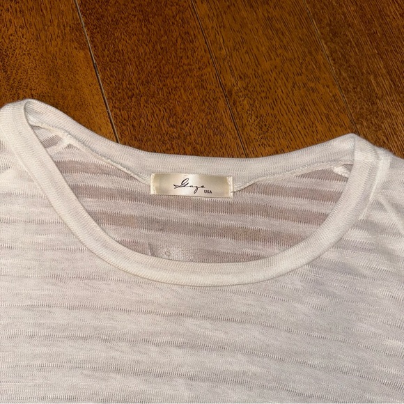 Long striped mesh tee - Picture 5 of 5